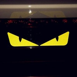 [세븐카] 차량용 고양이눈 냥이눈 데칼 반사 스티커 (좌우 1세트), 1개, 화이트