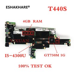 I5-4300U 레노버 T440S 노트북 마더 보드 4GB RAM GT730M 1GB NM-A051 FRU04X3948 100 테스트, 한개옵션0