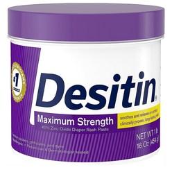 데시틴 맥시멈 스트렝스 기저귀 발진 크림 454g 2팩 Desitin Maximum Strength, 발진 크림g