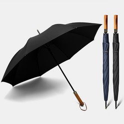 준성 JUNSUNG 일자 고급 원목 손잡이 대형 튼튼한 자동 장우산