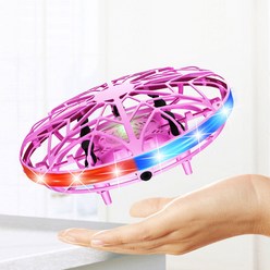[1998]플라잉볼 손바닥 제어 센서 UFO 360도 LED 드론(UFO 감응비행드론), 분홍색