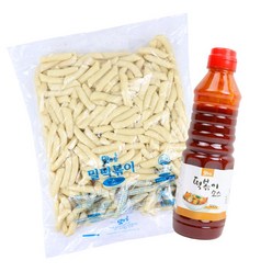 간편조리 캠핑음식 밀떡 말랑이떡 3kg 밀떡볶이세트 (밀떡 소 3KG+떡볶이소스500g)