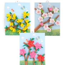 플레이콘 도안 봄꽃 액자 꾸미기 개나리 진달래 벚꽃 만들기, 3. 벚꽃