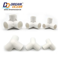 산킹 pvc 3구 커넥터 엘보 내경(20mm/25mm/32mm) 삼방향 배관 자재 모서리 엘보, 1개