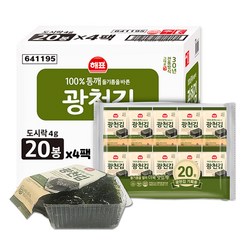 해표 들기름을 바른 광천김 1박스, 4개, 80g