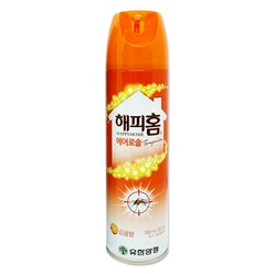 유한양행 해피홈 에어로솔 모기.파리살충제 500ml 감귤향, 1개