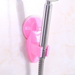 샤워기 홀더 헤드 거치대 큐방 접착력 욕실 핑크, 1