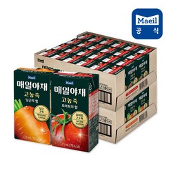 매일야채 고농축 토마토의 힘 125mL 24팩 + 당근의 힘 125mL 24팩