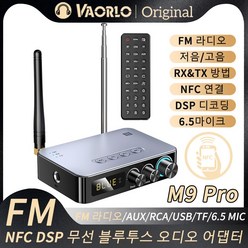 M9/M9Pro NFC 블루투스 5.1 오디오 수신기 송신기 AUX/RCA/USB U 디스크/TF/6.5 마이크 가라오케/동축/FM 라디오 DSP 디코딩 HIFI 무선 어댑터, M9Pro