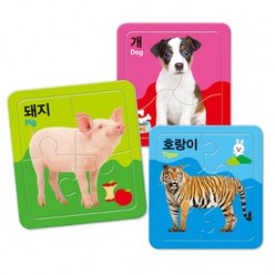 동물 첫 퍼즐 : 개 돼지 호랑이, 애플비북스