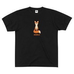 애니멀스 귀여운 동물 캐릭터 로고 유니섹스 남녀공용 반소매 면 반팔 라운드 티셔츠