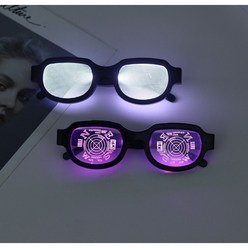 코스프레안경 명탐정코난안경 코난안경 발광안경 LED 테크노 안경 패션, 컬러 발광 안경 배터리 싱글 컨트롤