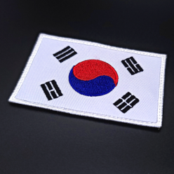 한국민예사 태극기 패치 태극기와펜 국기 자수패치, 1개