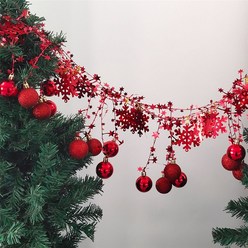 2M świąteczna girlanda na bombki świąteczne sznurkowe kulki na choinkę strona główna dekoracje ś, Czerwony