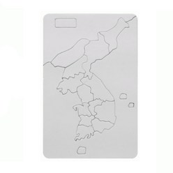 한국 지도 무지 종이 퍼즐 16P 14 X 21cm 꾸미기 초등학교 사회 미술 준비물 재료 학습 DIY 공작, 단품
