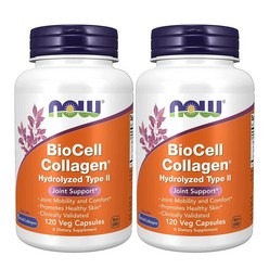 NOW Foods BioCell Collagen Hydrolyzed Type II 나우푸드 바이오셀 콜라겐 가수분해 2형 120캡슐 2팩