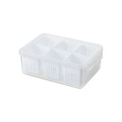 냉장고 식품 배수 신선 보관 상자 생강 마늘 양파 고추 보관 상자 과일 및 야채 배수 바구니, 하얀색