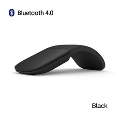 블루투스 1600 무선 마우스 접이식 아크 터치 서페이스 노트북 오피스 용 음소거 4, 01 Black, 한개옵션1
