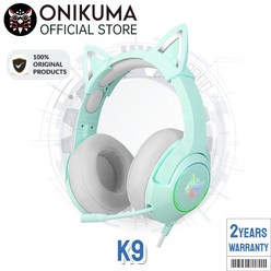 ONIKUMA LED고양이 귀 게이밍 헤드셋7.1 3.5, 블루, 3.5MM