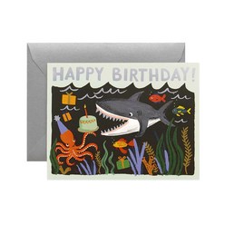 라이플페이퍼 Shark Birthday Card 생일 카드, 단품