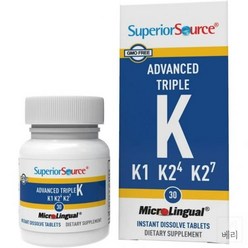미국 Superior Source 슈페리어 소스 비타민 K1 K2 MK4 MK7 30정