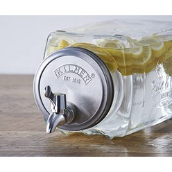 Kilner 유리 음료 디스펜서 3리터 냉장고 친화적 일상 사용을 위한 컴팩트한 디자인 누출 방지 간편 주입 마개 32.7 x 14.0 x 18.0 cm 투명