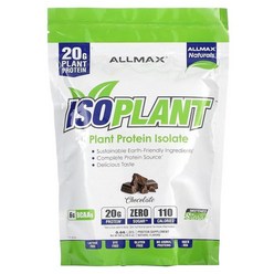 ALLMAX ISOPLANT 초콜릿 - 300g - 스쿱 당 식물성 단백질 분리 20g - 저지방 및 무설탕 - 락토스 프리 및 글루텐 프리 - 고철분 - 약 10회 분량, Chocolate