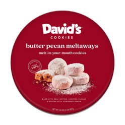 David's Cookies 데이비드 쿠키 버터 피칸 멜터웨이 틴케이스 선물 바구니 907g