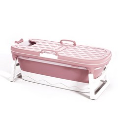 바디엔 반신욕기 성인 접이식 욕조 홈쇼핑 간이 휴대용 이동식 중형 대형, 대형덮개세트 핑크