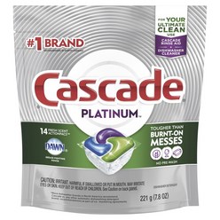 Cascade 플래티넘 액션팩 프레시 식기세척기용 세제, 221g, 1개