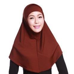 여성 2pcs 히잡 스카프 단색 무슬림 면화 머리 스카프 이슬람 목 커버