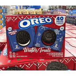 [미국직배송] 오레오 겨울 쿠키 40봉지 대용량 OREO Winter Treats Cookie Variety Pack (40 pk), 40개, 29g