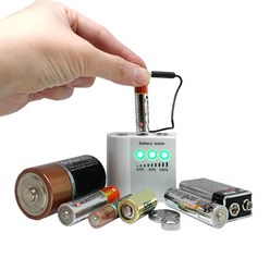 [하이레저] 유니버셜 건전지잔량측정기 배터리테스터기 건전지측정기 건전지체크 잔량확인측정, 흰색, 1개