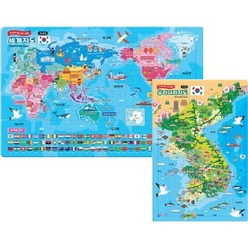 우리나라 소퍼즐 + 세계 지도 대퍼즐 세트, 지원출판