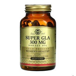 솔가 슈퍼 GLA 300mg 60정 (소프트젤) Solgar Super GLA 300mg borage oil 60 softgels, 1개