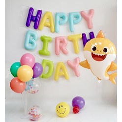 (씽씽파티팩)아기상어 생일풍선세트 핑크퐁 캐릭터(두돌 천일1000일파티), 핑크퐁풍선