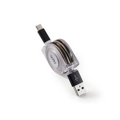 TC-12 릴타입 삼성 핸드폰 충전기 차량용 고속 충전기 type c 젠더 충전기 어댑터 usb, 블랙, 1개