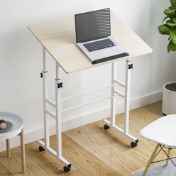 이동식 높이조절 각도조절 바퀴달린 높낮이조절 다용도 보조 책상 테이블, 밀크(9탄)( 80사이즈 )