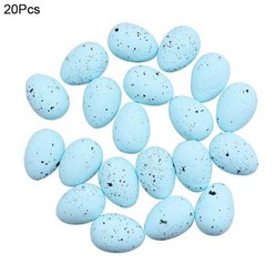 20/50Pcs 거품 부활절 달걀 행복 한 장식 페인트 조류 비둘기 계란 DIY 공예 아이 선물 호의 홈 파티, 04 20pcs-Blue