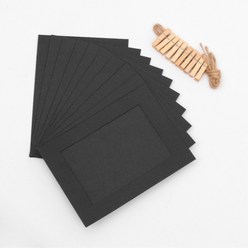 키알리 블랙 페이퍼프레임 종이액자 가랜드 포토 보드 사진 전시 종이 액자프레임 10p세트 (마끈 집게 포함), 제품선택, 2x3