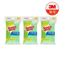 [3M]아크릴사 스폰지수세미 2입일반세척용 3개세트, 상세설명 참조, 없음