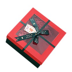 크리스마스 둥지 쿠키 선물 상자 리본 바비 맑은 창 뚜껑 뚜껑 중첩 선물 포장 크리스마스 웨딩 홀리데이 파티 선물 장식 장식, 3