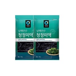 청정원 엄마손맛 맞벌이 우리가족 남해안산 청정 미역 40g(16인분) x2개 국민국 아기국 산모 자취 집밥 간편식 오이냉국 무침 생일 산모 출산 미소장국, 1세트