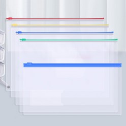 다빛코리아 A4 A5 B4 B5 투명 PVC 슬라이드 지퍼백 파일 서류 용지 보관함 다용도 화일 케이스, 그린(GREEN), 다용도 사이즈 (가로23cmX세로12cm)