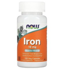 나우푸드 Iron 철분 미네랄 18mg 120캡슐, 120정, 1개