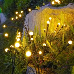 공간하우스 태양광 반딧불 정원등 LED 화단 야외 장식조명 SCD224, 태양광 10구 반딧불 정원등-노란빛