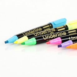 문화연필 형광펜 언더라인 1타12입, 노랑색, 12개입