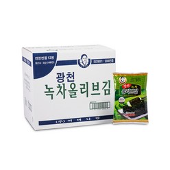 [광천어머니김 본사 발송] 녹차올리브 전장 번들 (녹차전장김 25g x 3개입 x 12봉) 총36개, 1box, 25