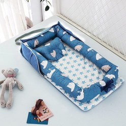 아기 침대 매트리스 어린이 유아 다기능 휴대용 요람 안전한 범퍼침대, Polar Bear