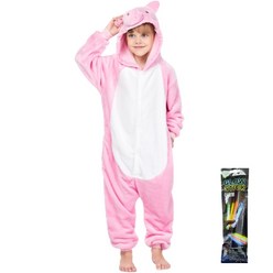 유니엔젤 핑크 돼지 동물잠옷 + 야광봉 세트